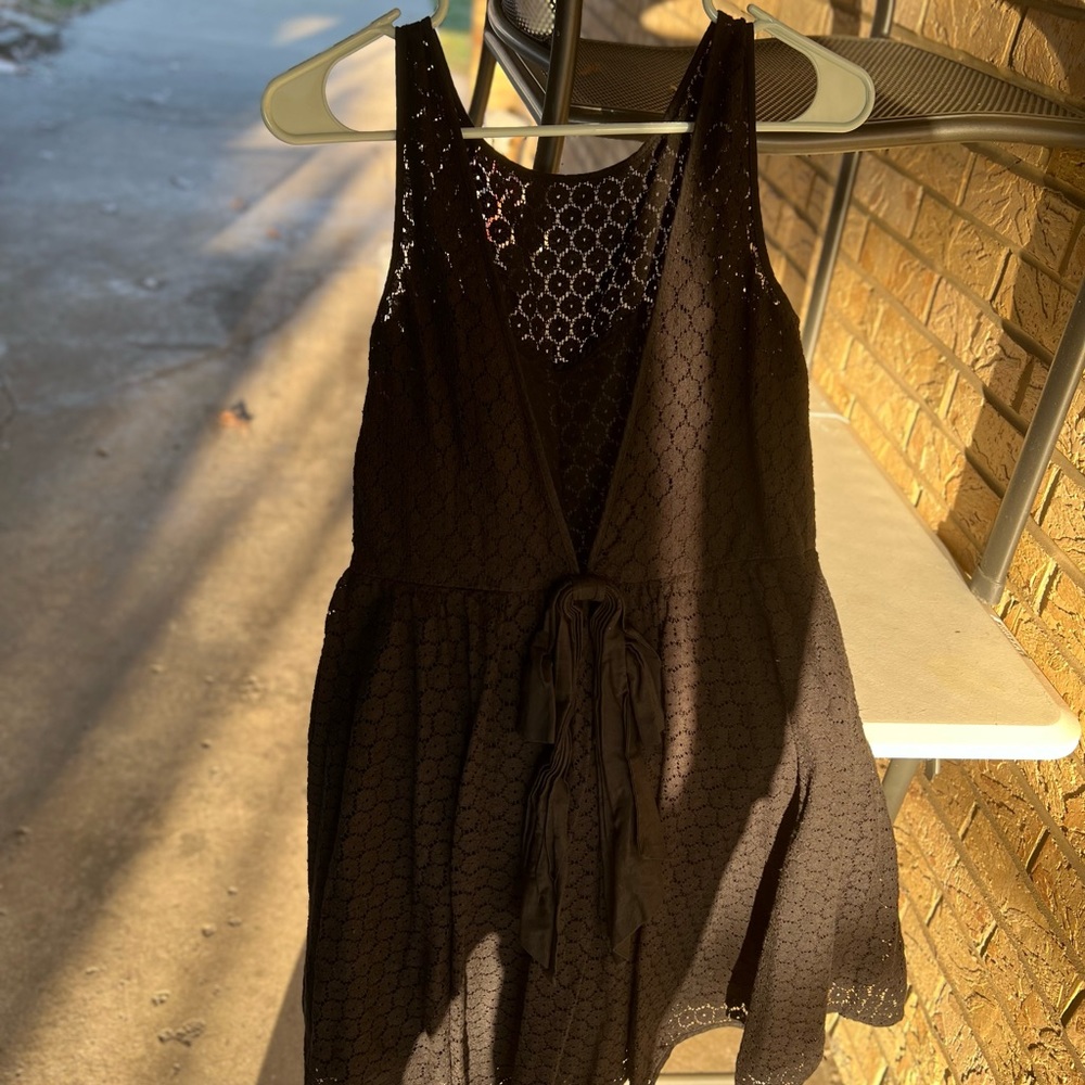 Betsey Johnson Women's Sleeveless A Line Lace Dress Back Bow Detail Size 12